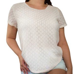 Coldwater Creek Ivory Blouse Top size L